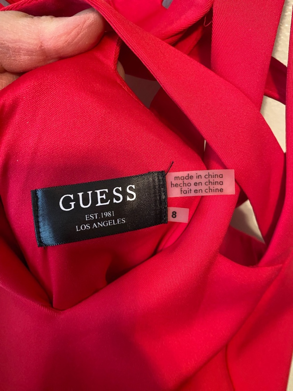 Guess Red Strappy Crisscross Midi Dress - Picture 4 of 5